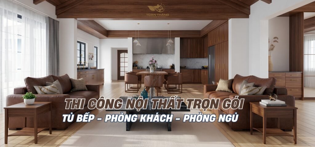 Tủ bếp inox cánh Acrylic cùng nội thất căn hộ gia đình anh Châu chị Tuyết Ecopark Hà Nội