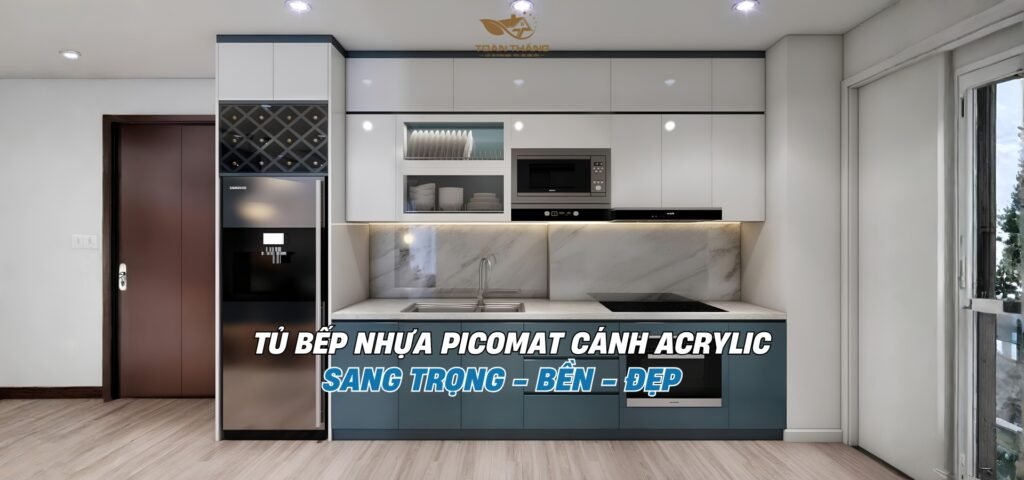tủ bếp nhựa picomat cánh acrylic chị Chung Hoài Đức hà nội