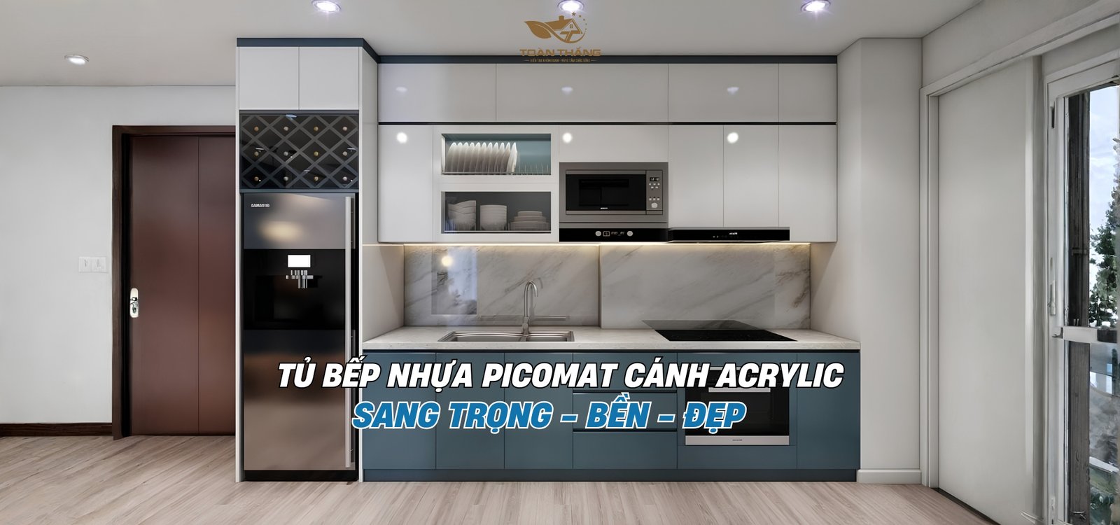tủ bếp nhựa picomat cánh acrylic chị Chung Hoài Đức hà nội