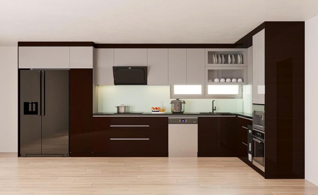 Tủ bếp inox cánh Acrylic