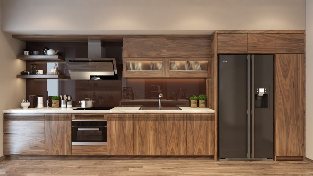 Tủ bếp nhựa cánh laminate